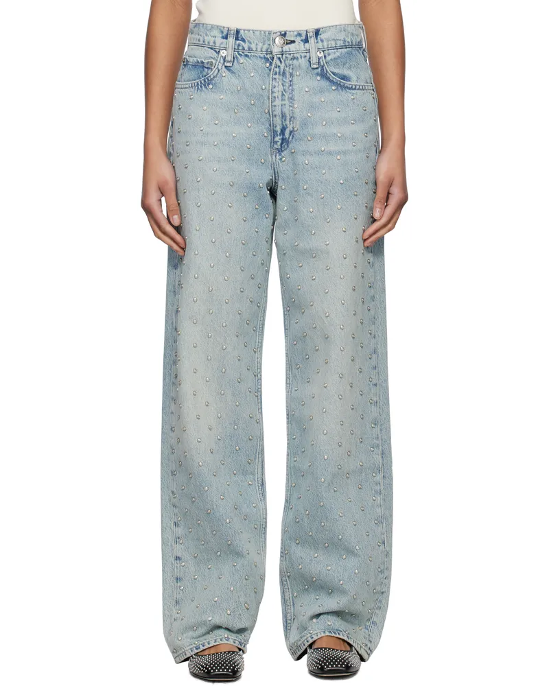 Rag & Bone Blue Shea Relaxed Straight Jeans Desipearl