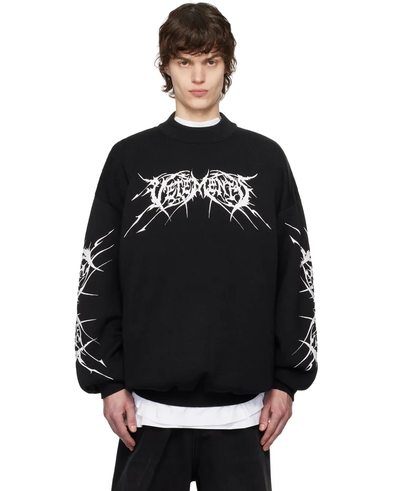 VETEMENTS Black Metal Logos Sweater Black