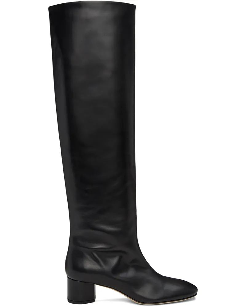 aeyde Black Willa Over-Knee Boots Black