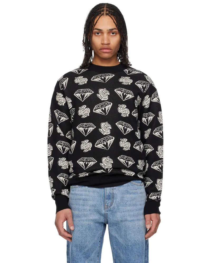 Billionaire Boys Club Black Diamonds & Dollars Knit Sweater Black