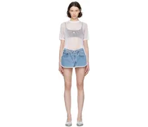 White & Blue T-Shorts Minidress