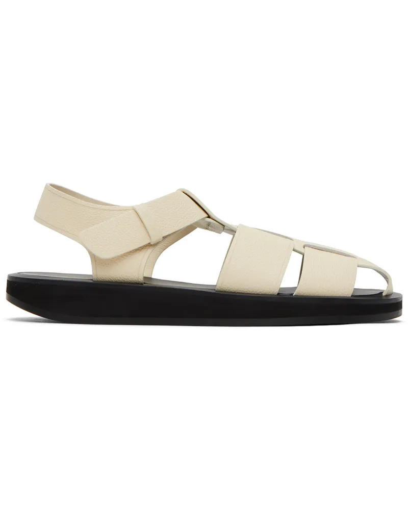 The Row Off-White Fisherman Sandals Ivory