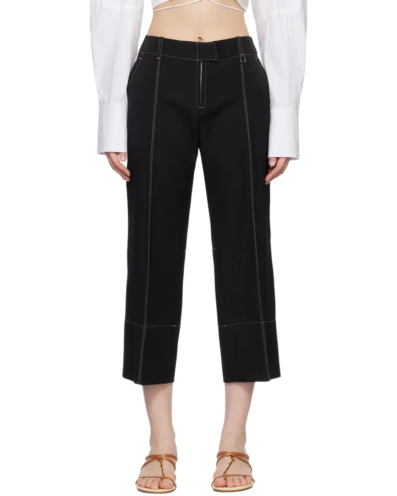 Jacquemus Black Le Raphia 'Le Pantalon Areia' Trousers 990