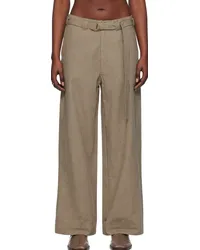 Lauren Manoogian Taupe Belted Trousers Ffatigue