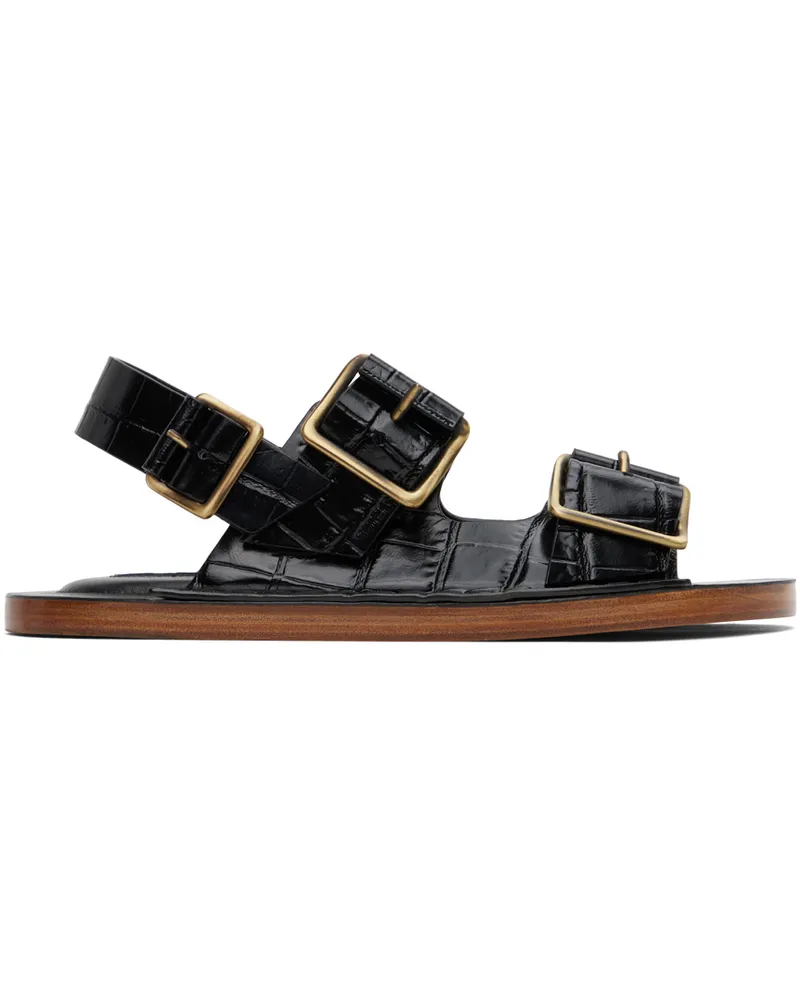 Jil Sander Black Slingback Sandals 001
