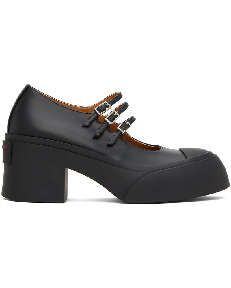 Marni Black Pablo Triple-Buckle Mary Jane Heels 00n99
