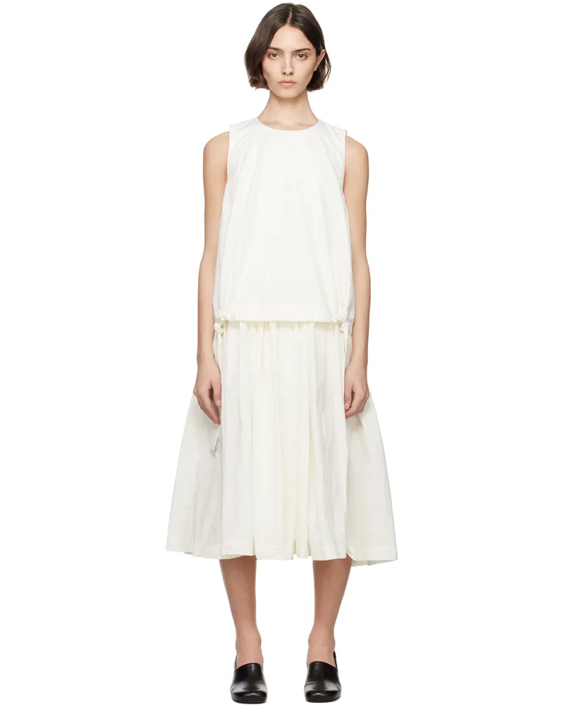 Casey Casey Off-White Astrid Midi Dress Off