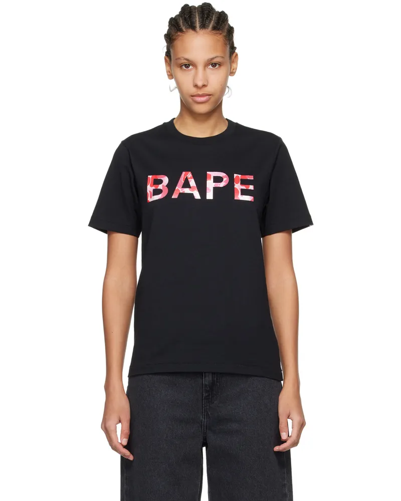 BAPE Black ABC Camo Glitter T-Shirt Black
