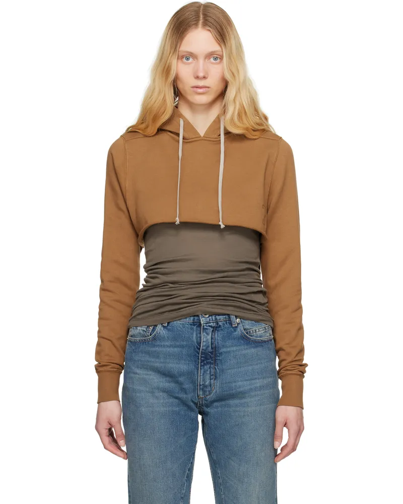 DRKSHDW by Rick Owens Orange Hollywood Cropped Hoodie 153