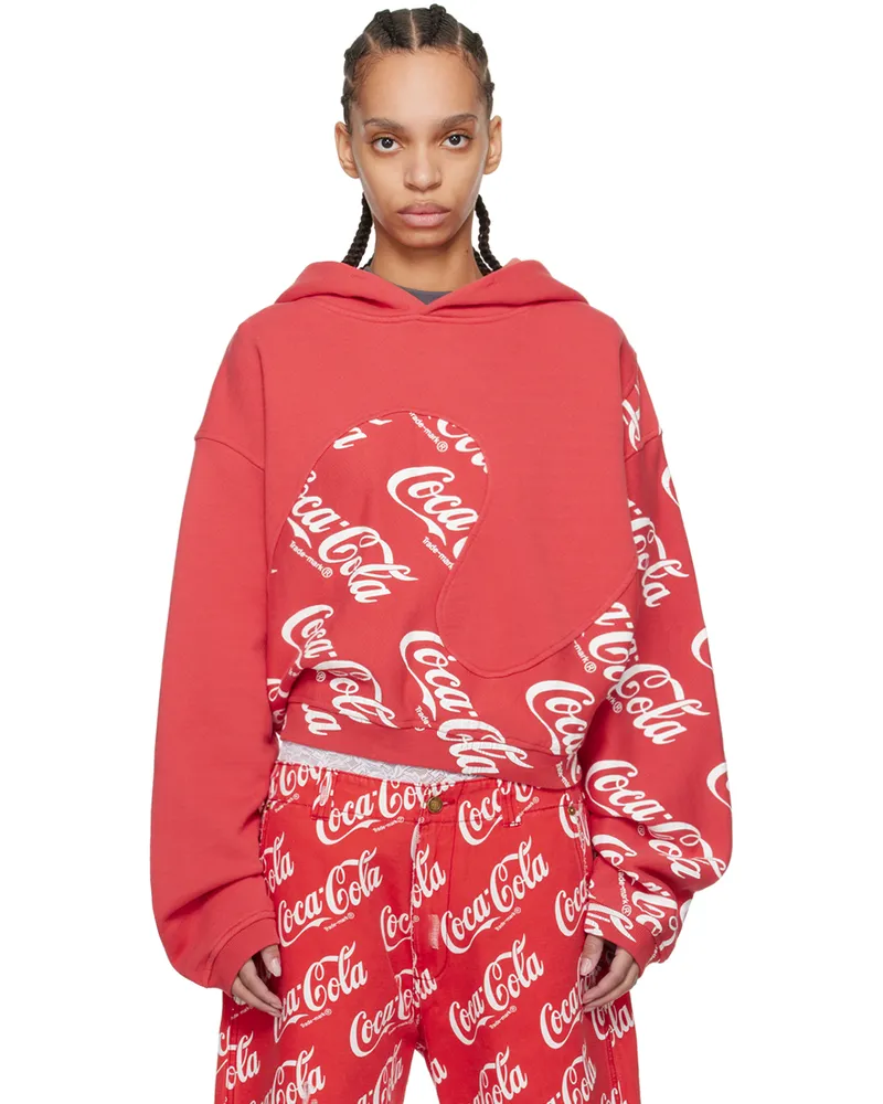 ERL Red Swirl Hoodie Red