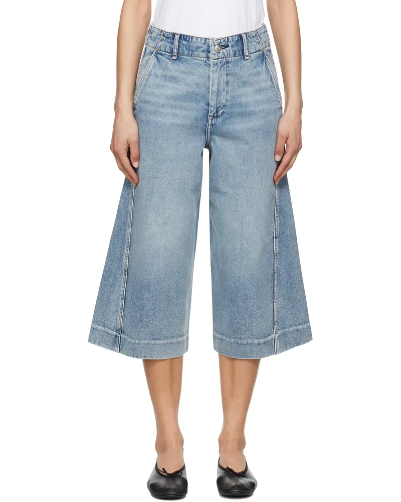 Rag & Bone Blue Tailored Jamie Denim Shorts Pacific