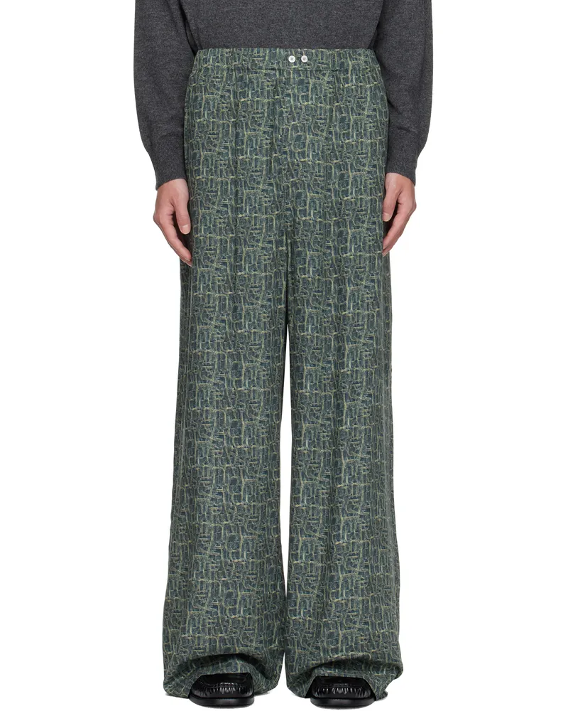 Acne Studios Blue Monogram Trousers Bhn