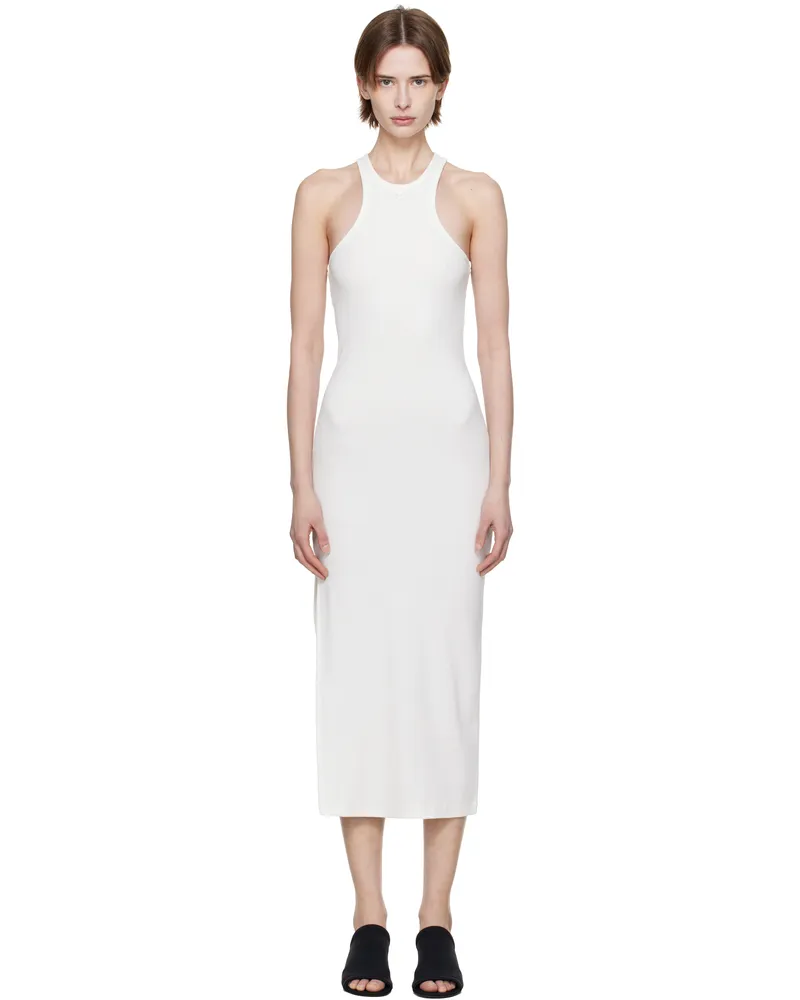 Courrèges White Scuba 90's Rib Midi Dress 0001