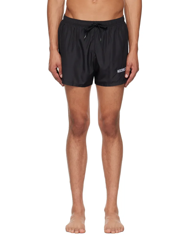 Moschino Black Upside Down Logo Swim Shorts Multi