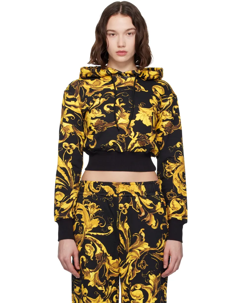 Versace Jeans Black & Gold Barocco Hoodie Eg89