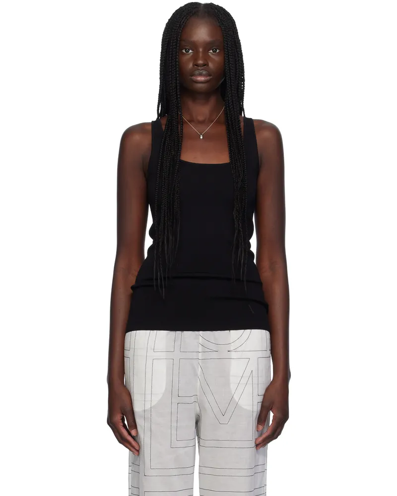 Totême Black Scoop Neck Tank Top 001
