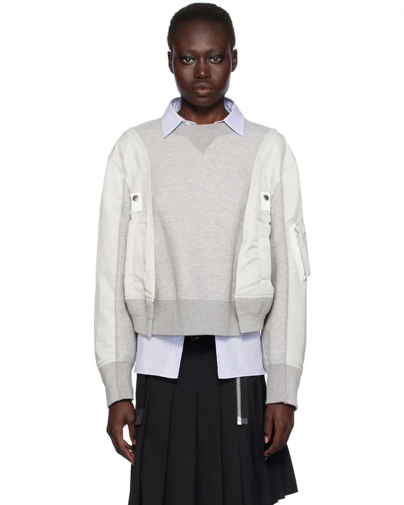 Sacai Gray Sponge Sweat Sweatshirt 376