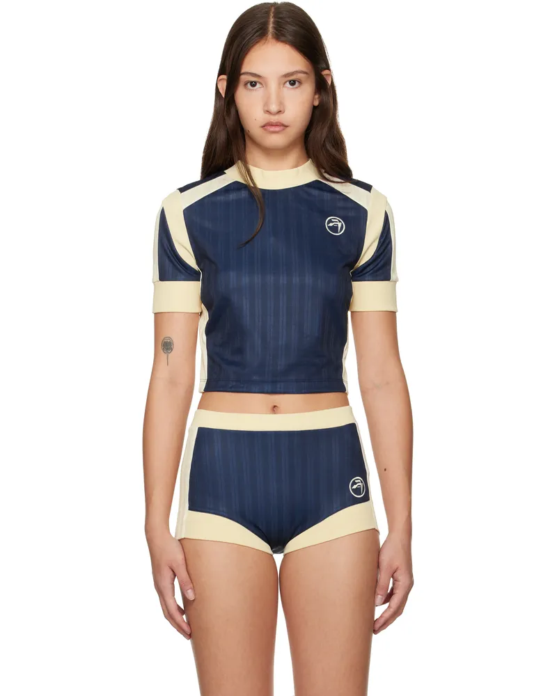 AMBUSH Blue Striped Jersey Rib T-shirt Insignia