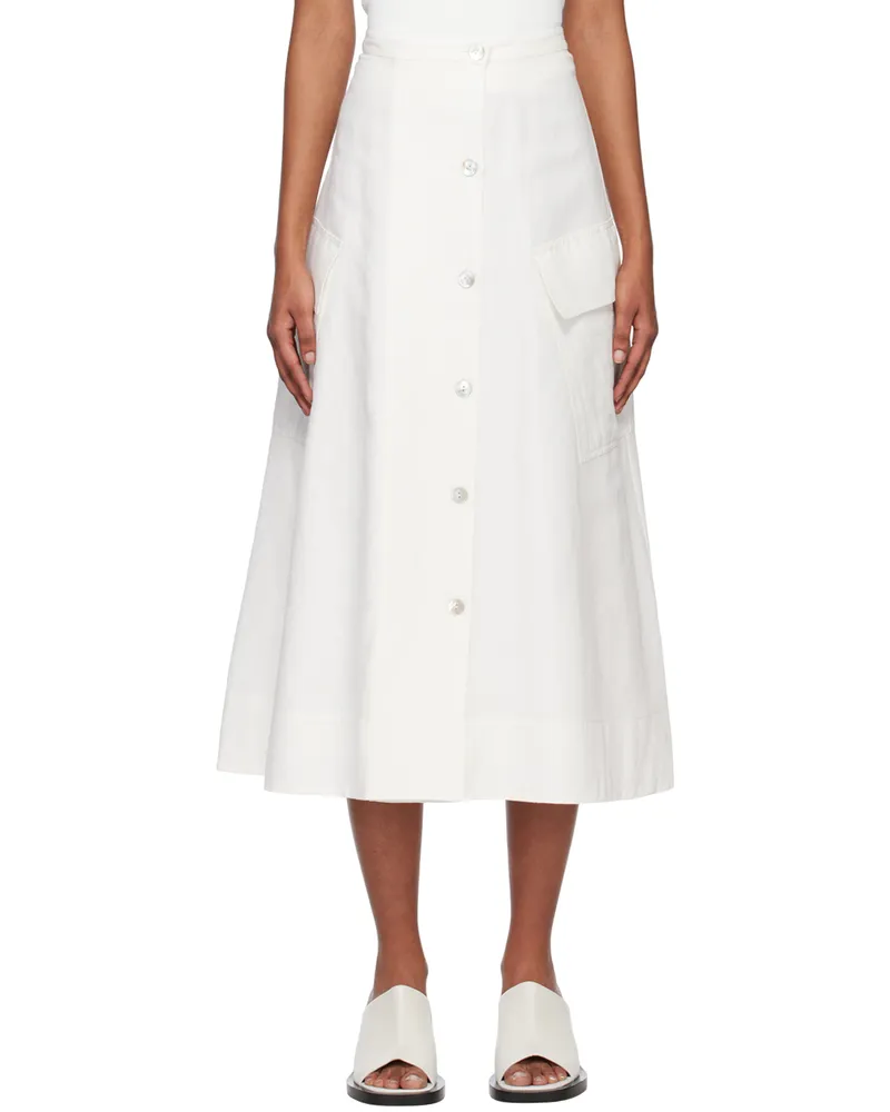 Vince Off-White Utility Midi Skirt Off