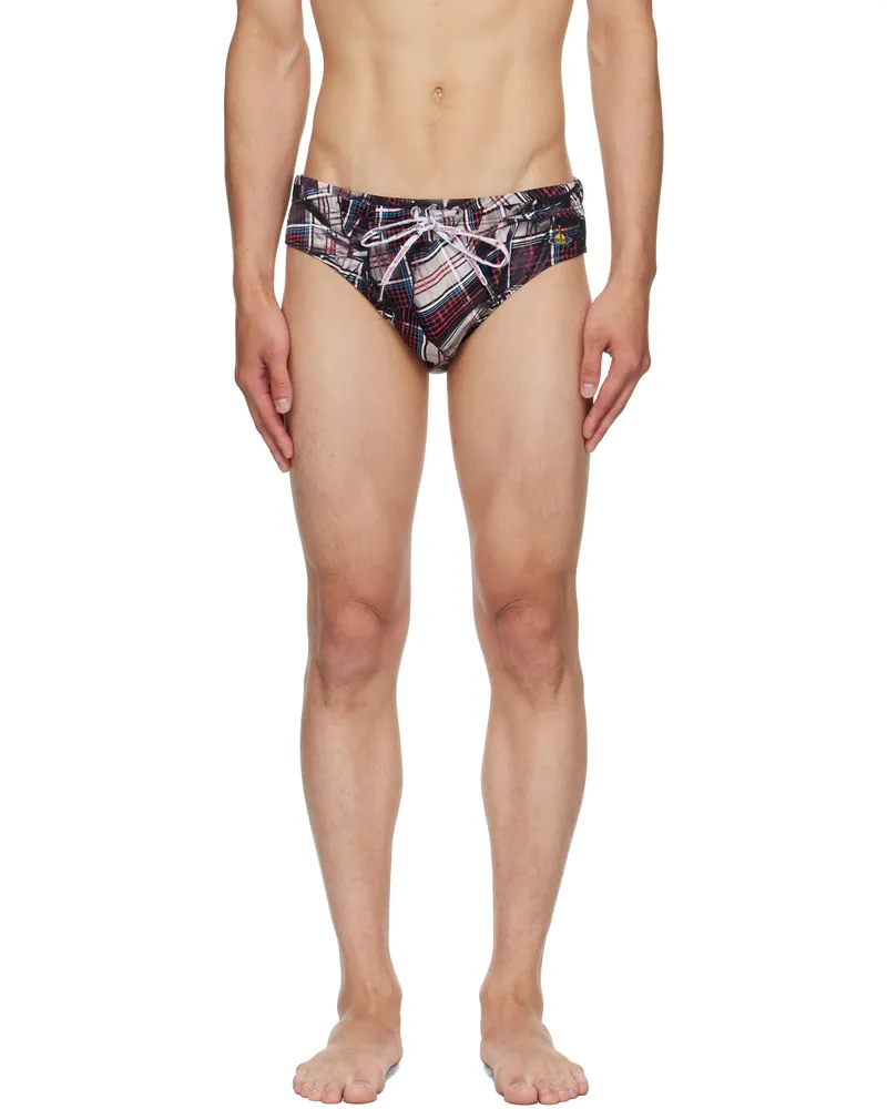Vivienne Westwood Multicolor Draped Tarten Swim Briefs Ss25-h401