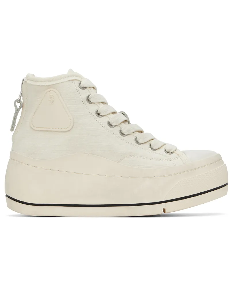 R13 Off-White Kurt High Top Sneakers Ecru