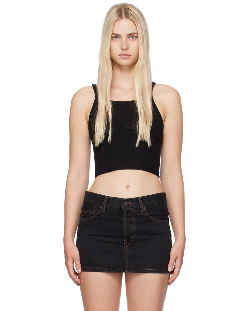 WARDROBE.NYC Black Ribbed Tank Top Black