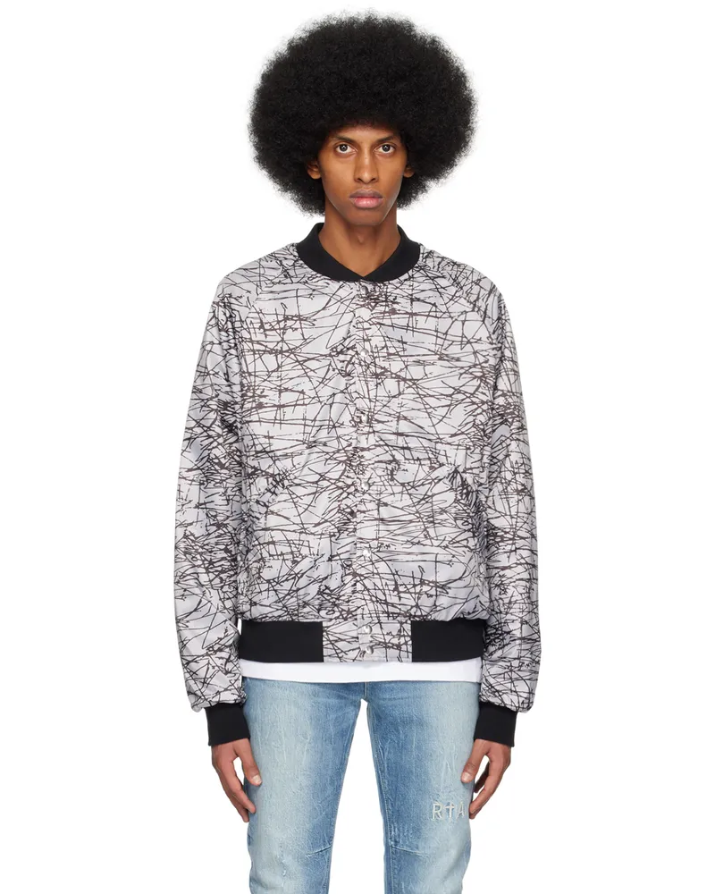 RTA Gray Atticus Bomber Jacket Black