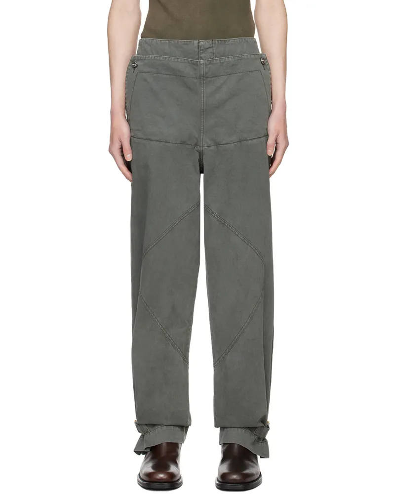 Dion Lee Gray Shell Trousers Washed