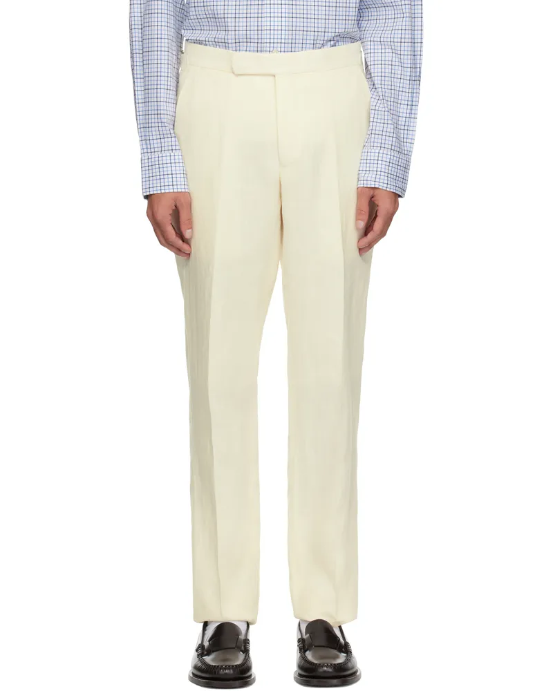 Ralph Lauren Off-White Linen Suit Trousers Light