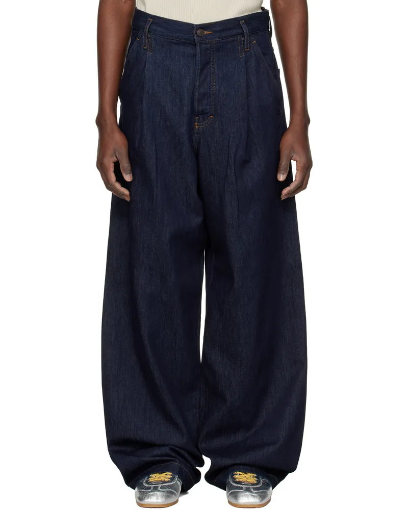 Dries van Noten Indigo Pleated Jeans 507