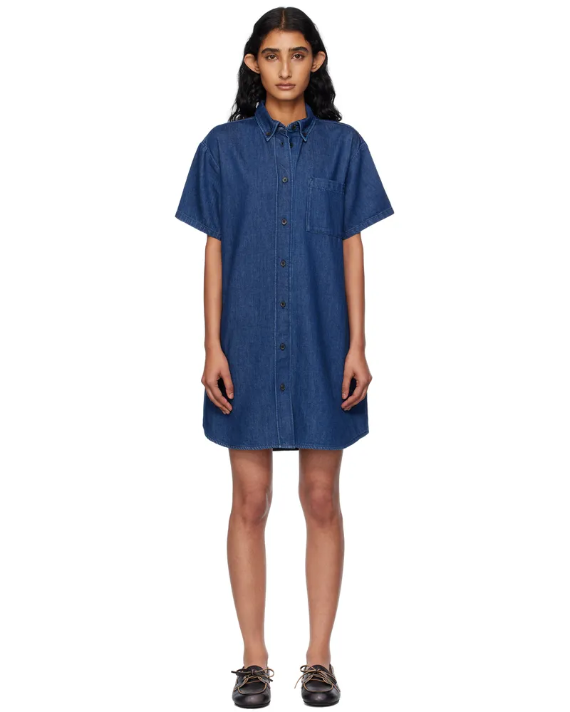 A.P.C. Navy Ary Denim Minidress Iai