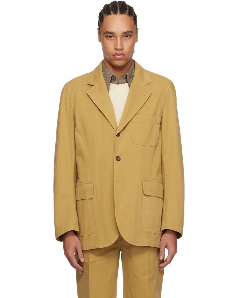 Drake's Tan Vintage Wash Cotton Games Mk. I Blazer 300