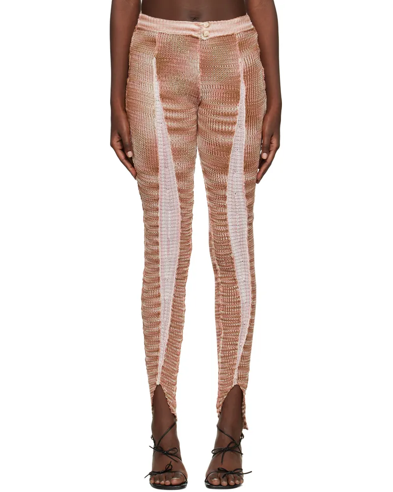 Gabe Gordon Pink Split Leggings Brown