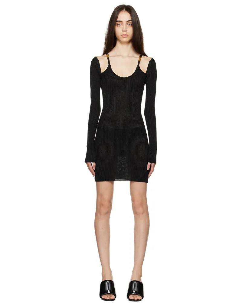 GCDS Black Scoop Neck Minidress 02