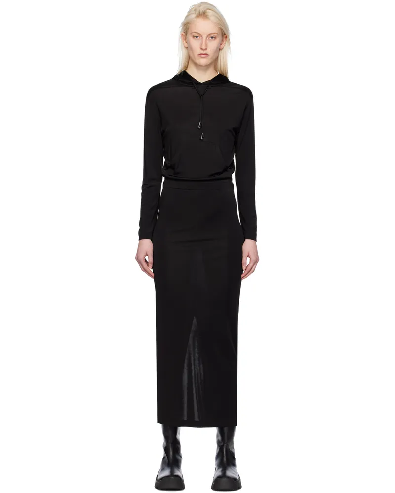 Dion Lee Black Gathered Maxi Dress Black