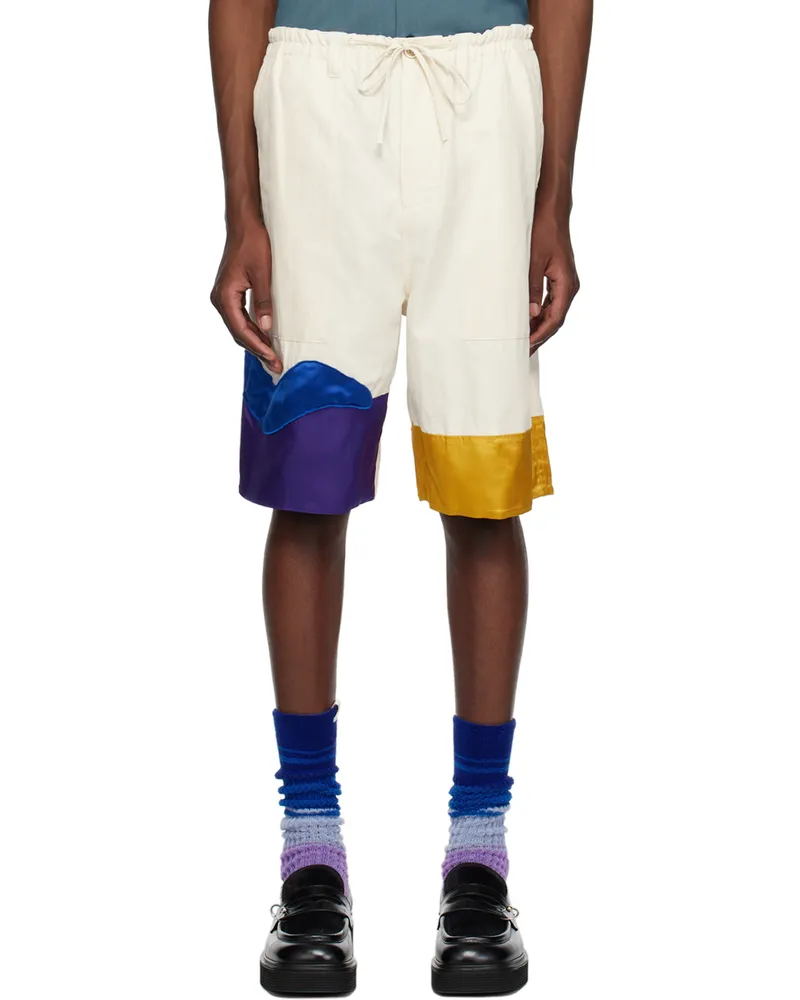 Marni Beige Embroidered Shorts 00w04