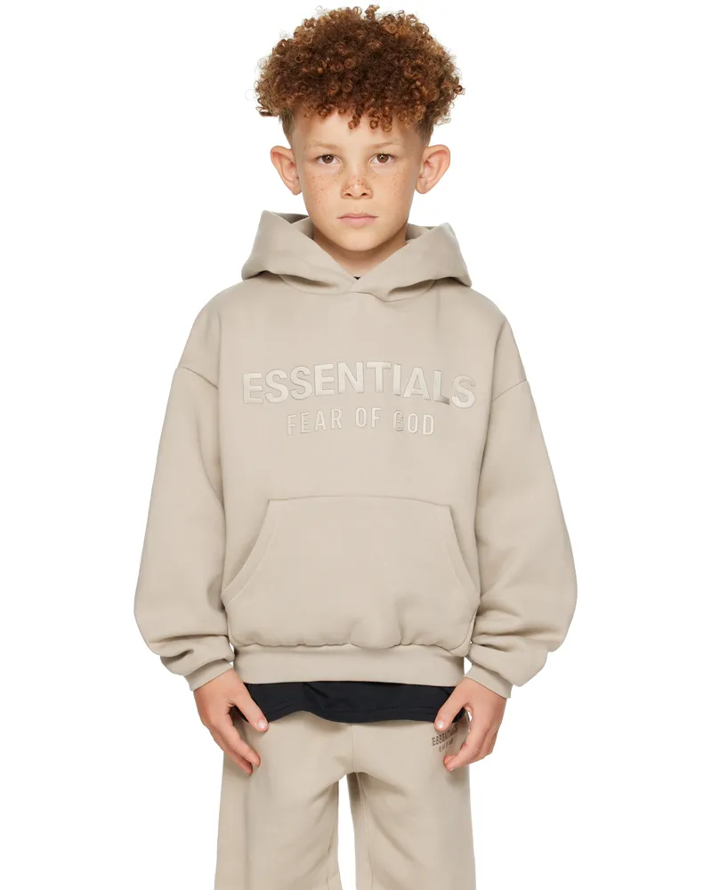 Fear of God Kids Taupe Classic Fleece Hoodie Timber