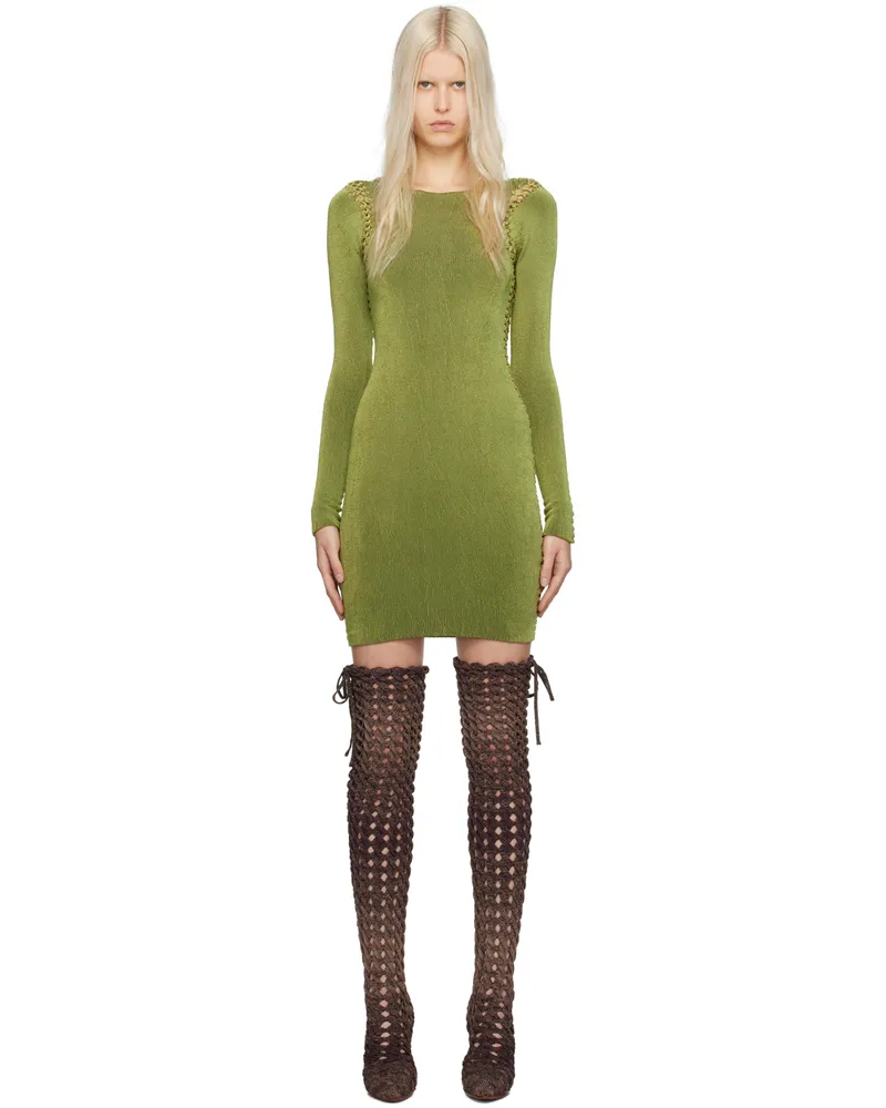 Isa Boulder SSENSE Exclusive Green Minidress Seafoam