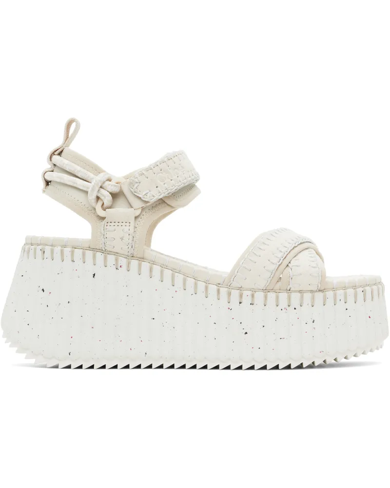 Chloé Off-White Nama Wedge Sandals 101