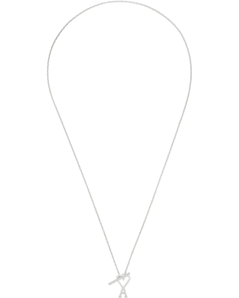 AMI Paris Silver Ami De Coeur Chain Necklace 900