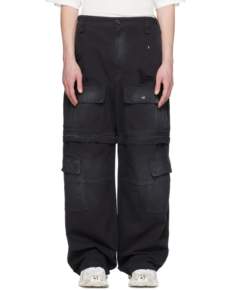 Balenciaga Black Large Cargo Pants Black