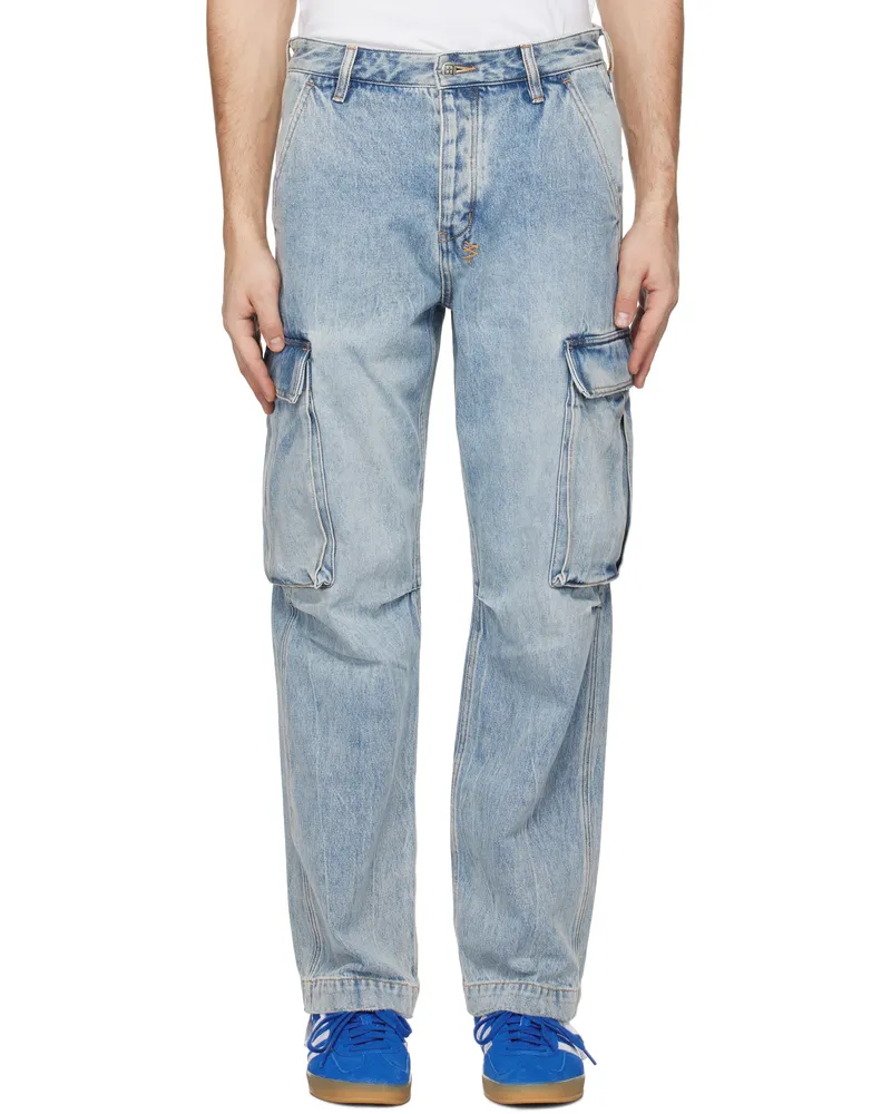 ksubi Blue Riot Rekon Denim Cargo Pants Denim