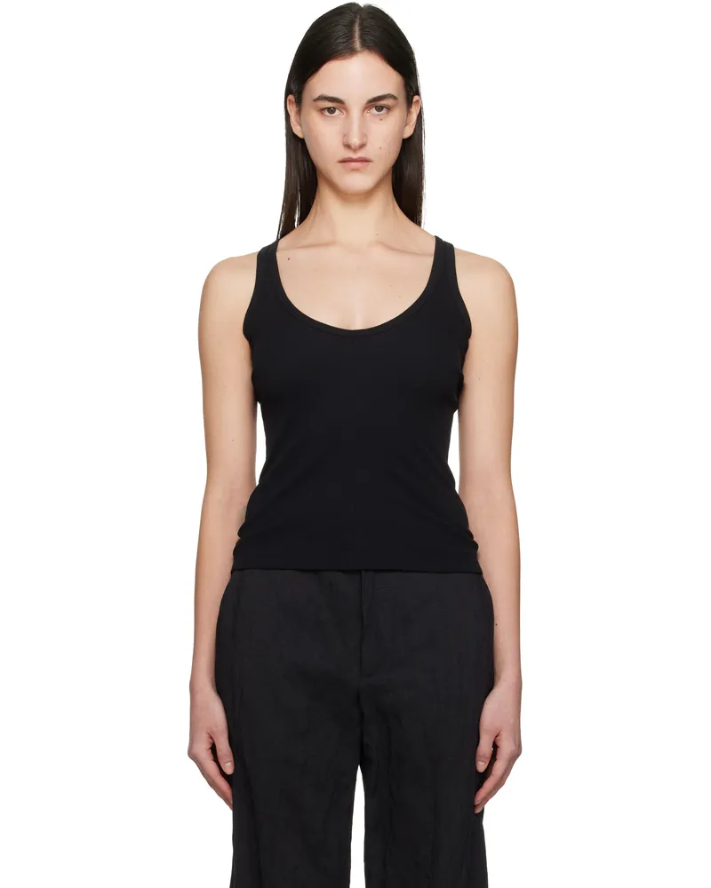 Maison Margiela Black Cotton Ribbed Tank Top 900