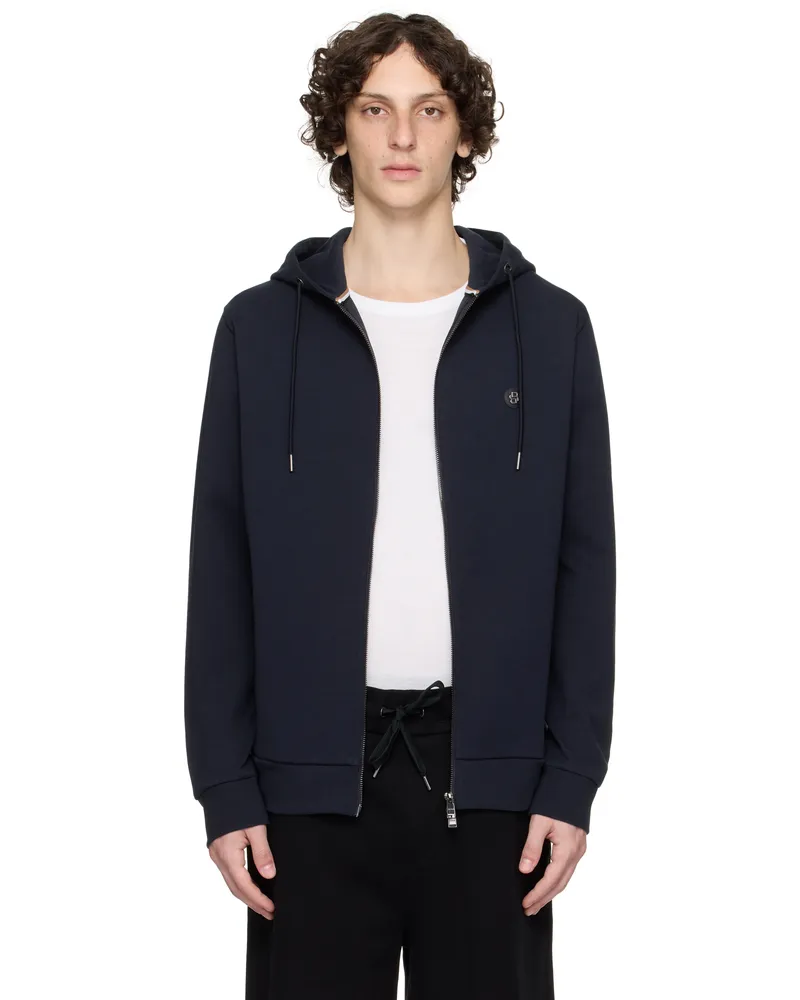 HUGO BOSS Navy Zip Hoodie 404-dark