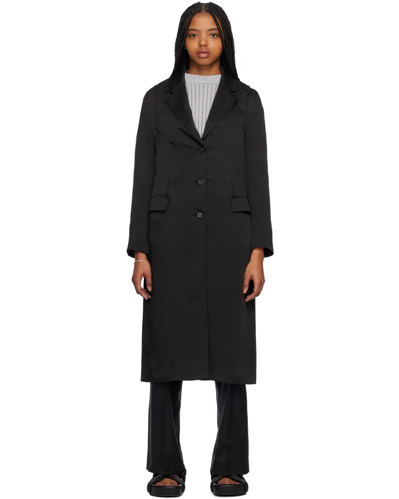 Youth Black Crushed Coat Black