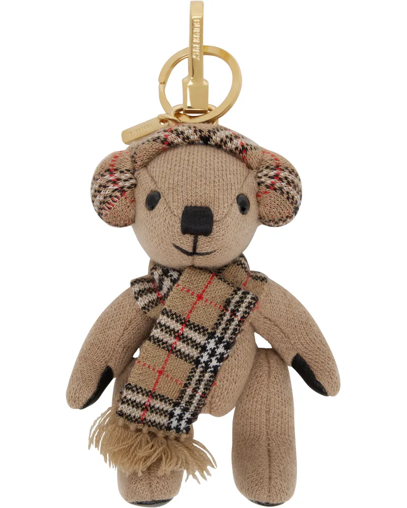 Burberry Beige Thomas Bear Charm Keychain Sand