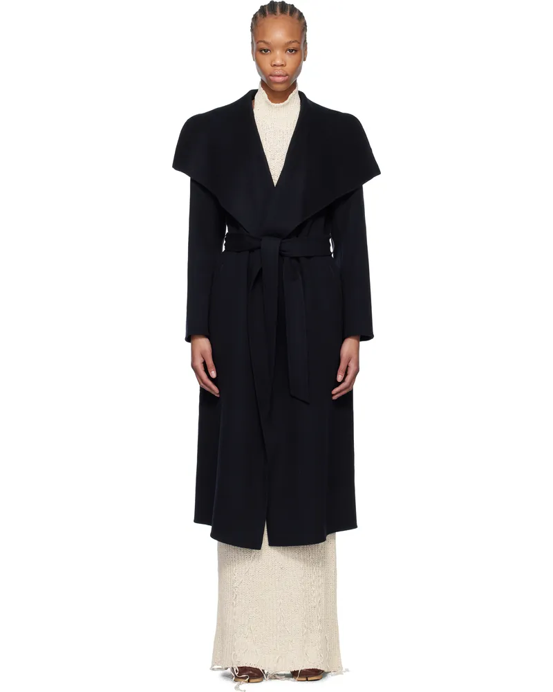Mackage Navy Mai-CN Double-Face Wool Wrap Coat C0403