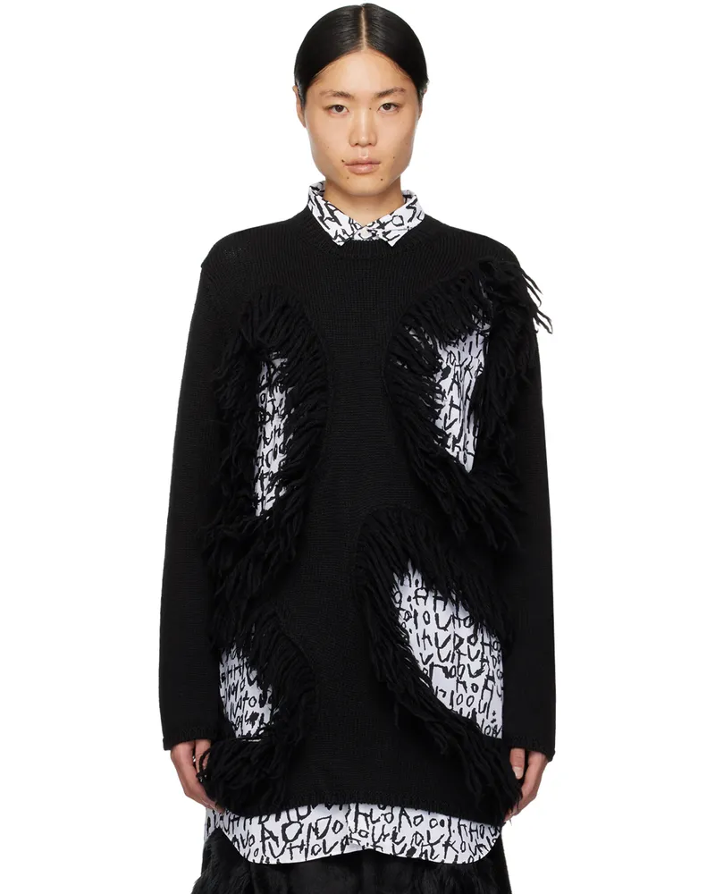 Comme des Garçons Black Fringed Sweater Black
