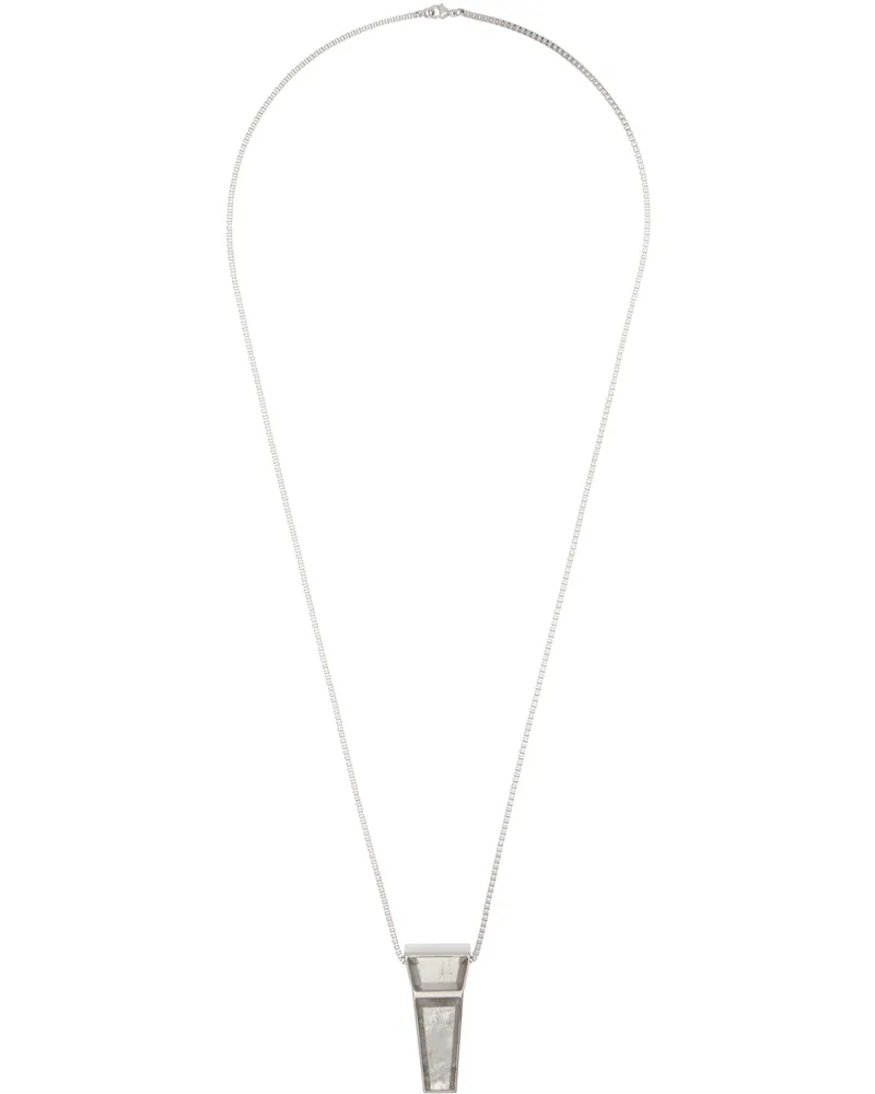 Rick Owens Silver Crystal Trunk Charm Necklace 128