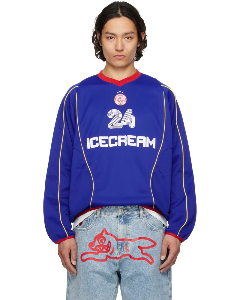 ICECREAM Blue 'IC' Football LS Jersey T-shirt Blue